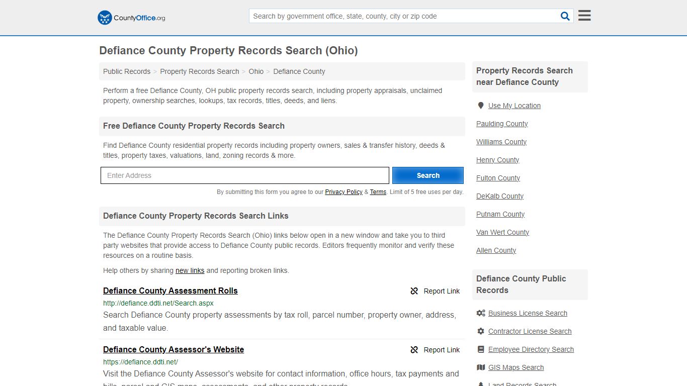 Defiance County Property Records Search (Ohio) - County Office